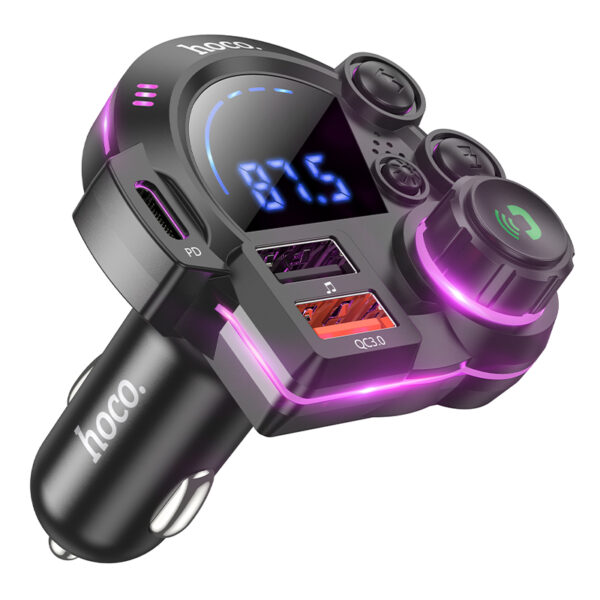 Bluetooth FM Transmitter Hoco DFM01 Legend 38W 1xUSB-C +  2xUSB-A +BT +SD Card με LED Ενδειξη Μαύρος