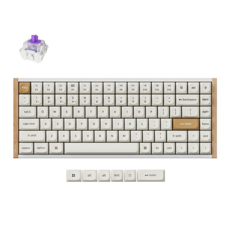 Keychron K2 HE (K2H-Q1) Wireless Magnetic Hall Effect RGB Keyboard 75% US Special Edition Wood White