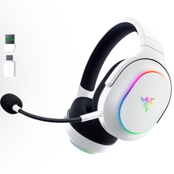 Razer BARRACUDA X WHITE Chroma - RGB Wireless & Bluetooth - PC/PS5/Switch/Android Gaming Headset