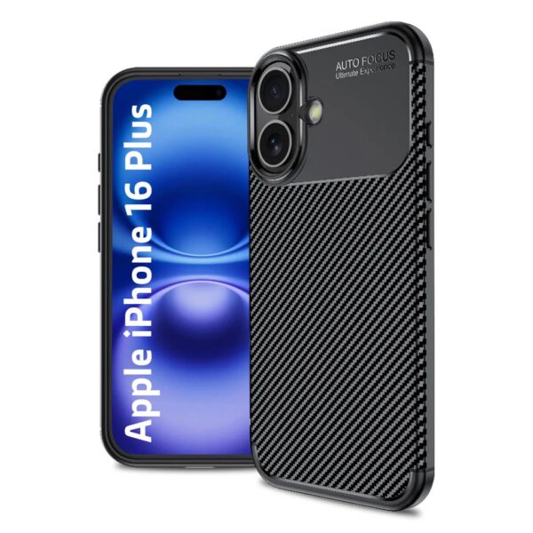 Θήκη Ancus AutoFocus Carbon Fiber για Apple iPhone 16 Plus Μαύρη