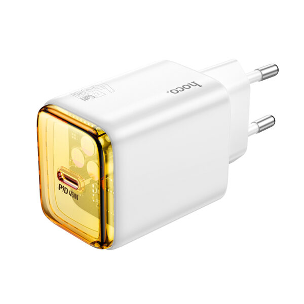 Φορτιστής Ταξιδίου Hoco N54 Monsoon USB-C 45W  Λευκός