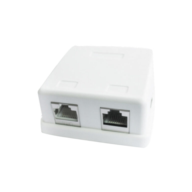 CABLEXPERT TWO JACK SYRFACE MOUNT BOX WITH 2 CAT5e HALF-SHIELDED KEYSTONE JACKS