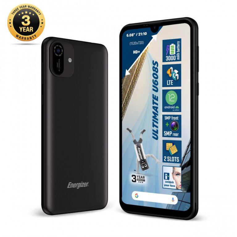 Energizer Energy U608S 2GB/32GB Dual Sim 4G 6.08" Android 3000mAh Bluetooth Camera Μαύρο 3 Χρόνια Εγγύηση