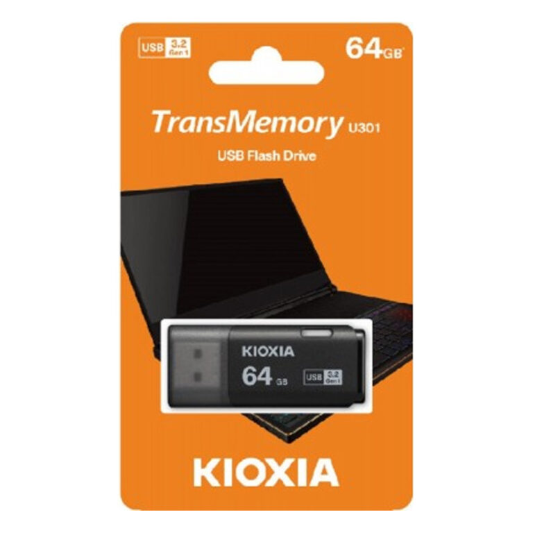 KIOXIA USB 3.2 FLASH STICK 64GB HAYABUSA BLACK U301