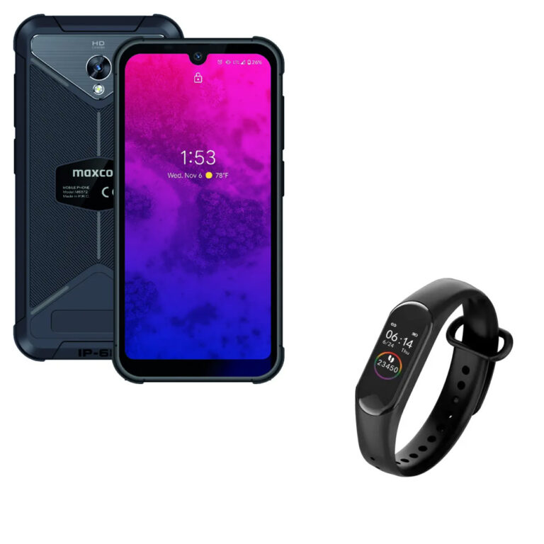 Maxcom MS572 (Dual Sim) LTE 5.7" NFC Android 9 3GB/32GB IP68 + Maxcom Smartband FW20 Soft IP67