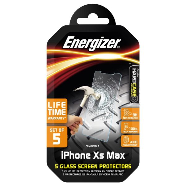 Tempered Glass Energizer Hard Case Professional 9H Anti Fingerprint  για Apple iPhone Xs Max 5 Τμχ