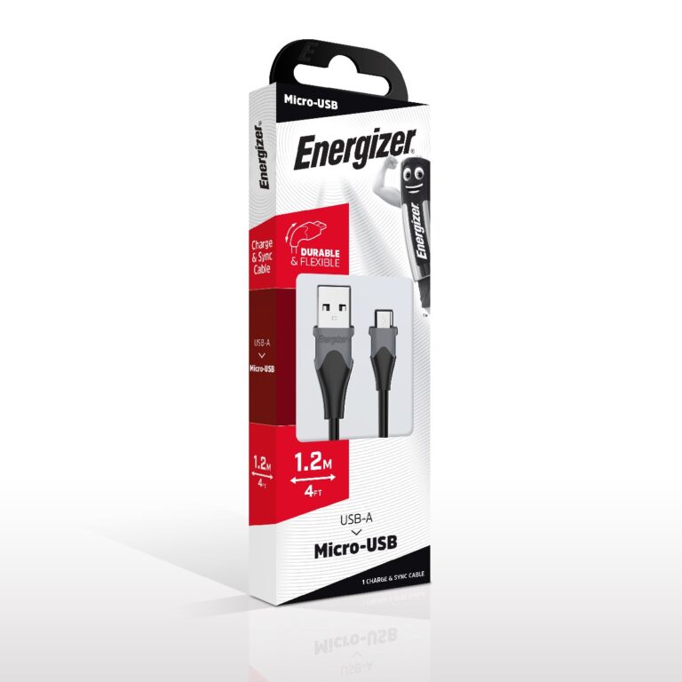 Καλώδιο Σύνδεσης Energizer Bicolor 2.4A Micro-Usb 1.2m Μαύρο