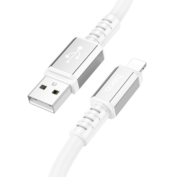 Καλώδιο Σύνδεσης Hoco X85 Strength USB σε Lightning 2.4A Λευκό 1m Υψηλής Αντοχής