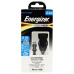 Φορτιστής Αυτοκινήτου Energizer DCA2BHMC3 2.4A με 2x USB-A και Καλώδιο Micro USB 1m Μαύρο