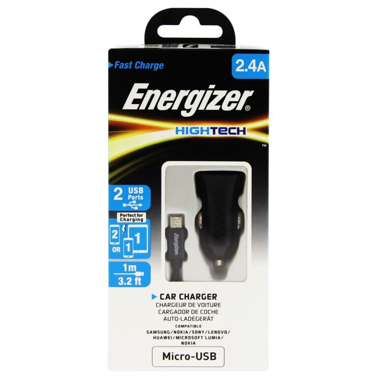 Φορτιστής Αυτοκινήτου Energizer DCA2BHMC3 2.4A με 2x USB-A και Καλώδιο Micro USB 1m Μαύρο