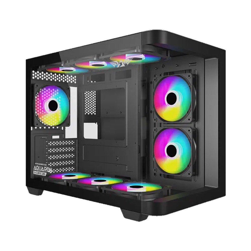 ARMAGGEDDON MICRO ATX STEEL PC CASE AQUARON X-CURVE 285 FULLY BLACK