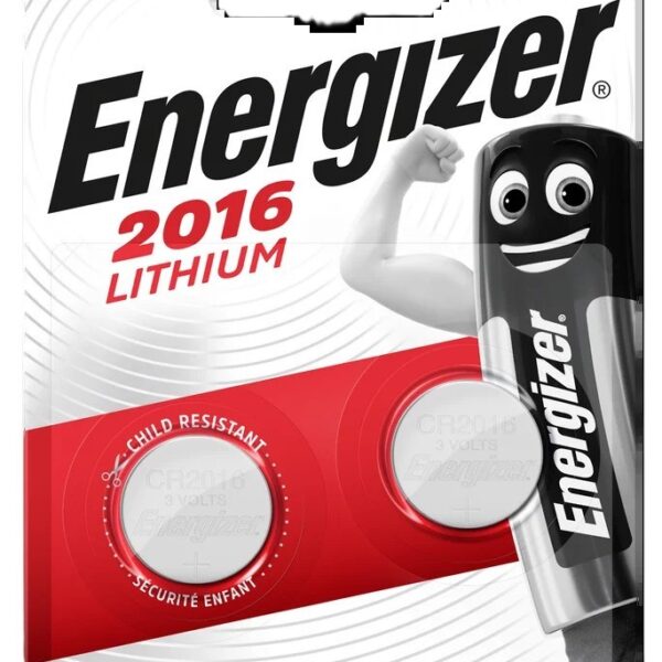 Buttoncell Lithium Energizer CR2016 3V Τεμ. 2