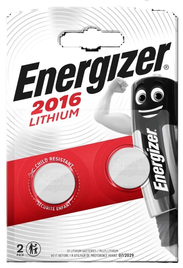 Buttoncell Lithium Energizer CR2016 3V Τεμ. 2