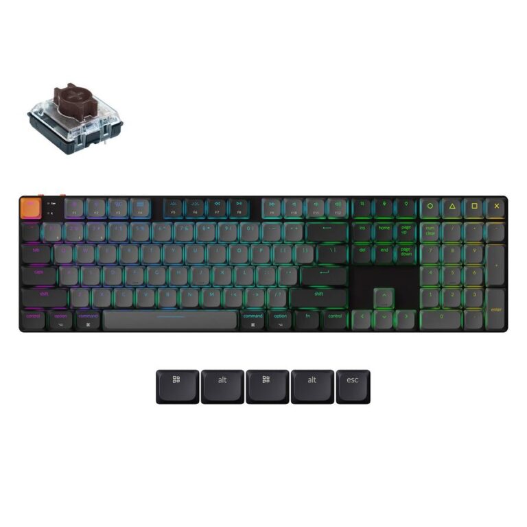 Keychron K5 V2 (K5X-B3) QMK Wireless Mechanical Keyboard Brown Switch RGB 100% US Layout