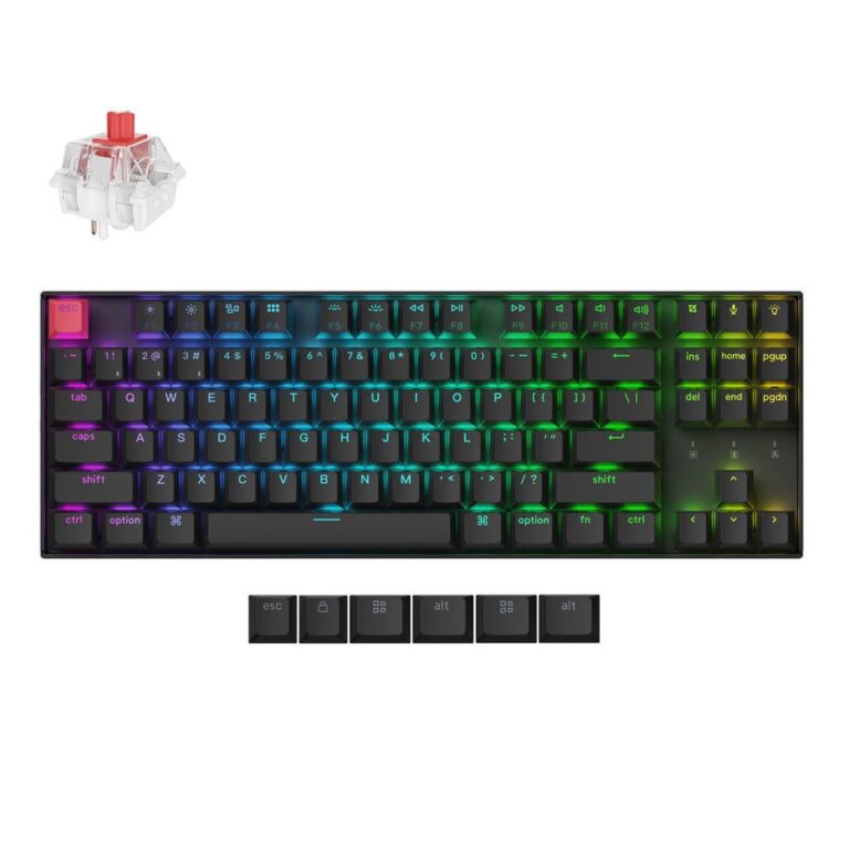 Keychron K8 V2 (K8X-H1) QMK Wireless Mechanical Keyboard Red Switch HotSwap RGB 80% US Layout