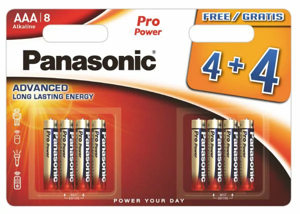 Μπαταρία Αλκαλική Panasonic Alcaline Pro Power LR03 size AAA 1.5V Τεμ. 4+4