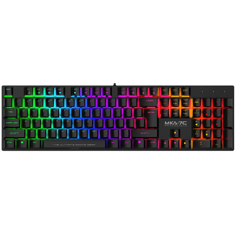 ARMAGGEDDON MECHANICAL HOT-SWAP KEYBOARD 12FX BACKLIGHT RED SWITCH MKA-7C 2024 BLACK LINEAR