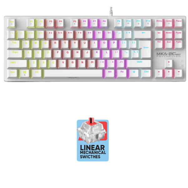 ARMAGGEDDON MECHANICAL KEYBOARD MKA-2C NEO WHITE LINEAR RED SWITCH