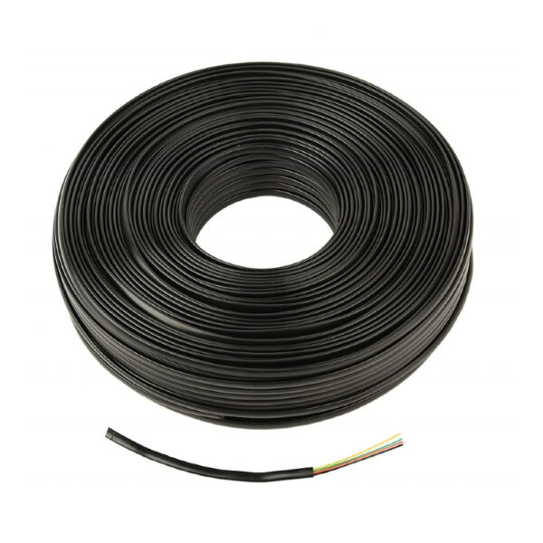 CABLEXPERT FLAT TELEPHONE CABLE STRANDED WIRE 100m BLACK 4 WIRES