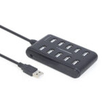 GEMBIRD 10-PORT USB 2.0 HUB BLACK