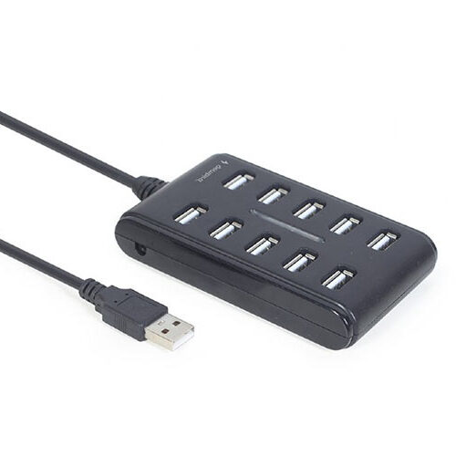 GEMBIRD 10-PORT USB 2.0 HUB BLACK
