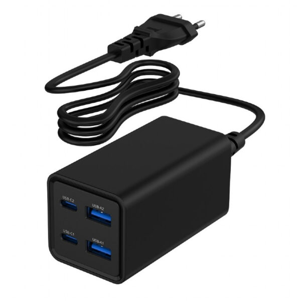 GEMBIRD 4-PORT 65W GaN USB PD FAST CHARGER BLACK
