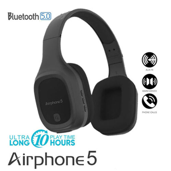 SONIC GEAR BLUETOOTH 5.0 HEADSET (2019) AIRPHONE 5 B.GUN METAL