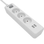 Πολύπριζο Philips SPN3032WA/19 με 3 Θύρες Εισαγωγής Σούκο Διακόπτη On/Off και 2 Θύρες USB Καλώδιο 2m Λευκό