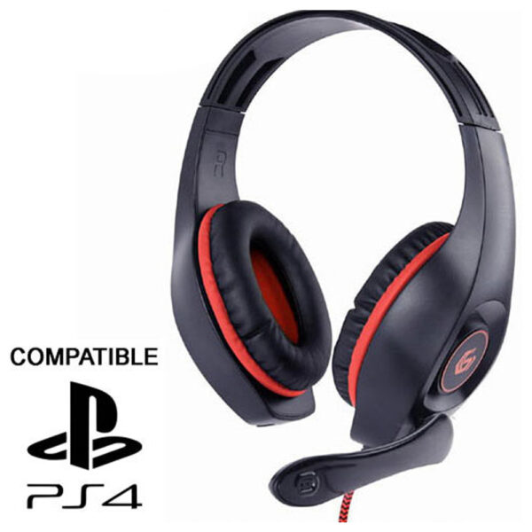 GEMBIRD GAMING HEADSET WITH VOLUME CONTROL PC/PS4 RED-BLACK