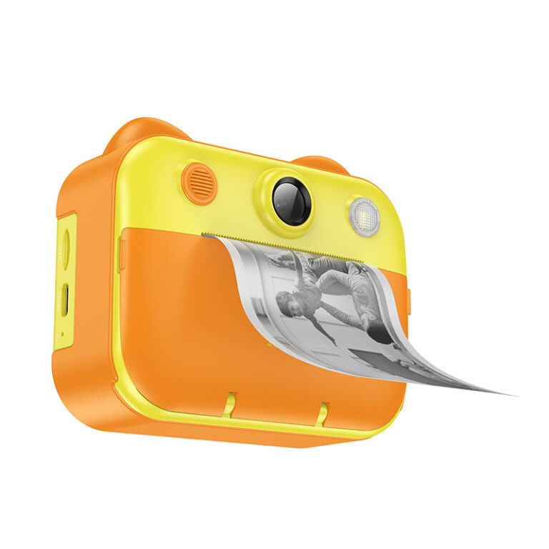 Kids Dual HD Camera Hoco DV204 με Οθόνη 2.4" 1200mAh και Δυνατότητα Εκτύπωσης Φωτογραφιών Κίτρινη-Πορτοκαλί