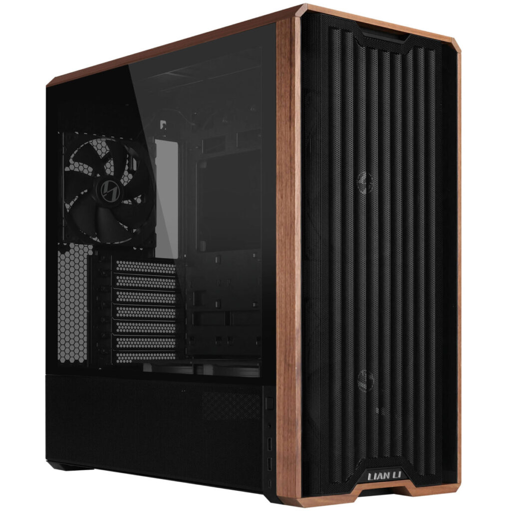 Lian Li LANCOOL 217 Black - Wood Accent - ATX PC Case (5 FANS) 2 x 170mm