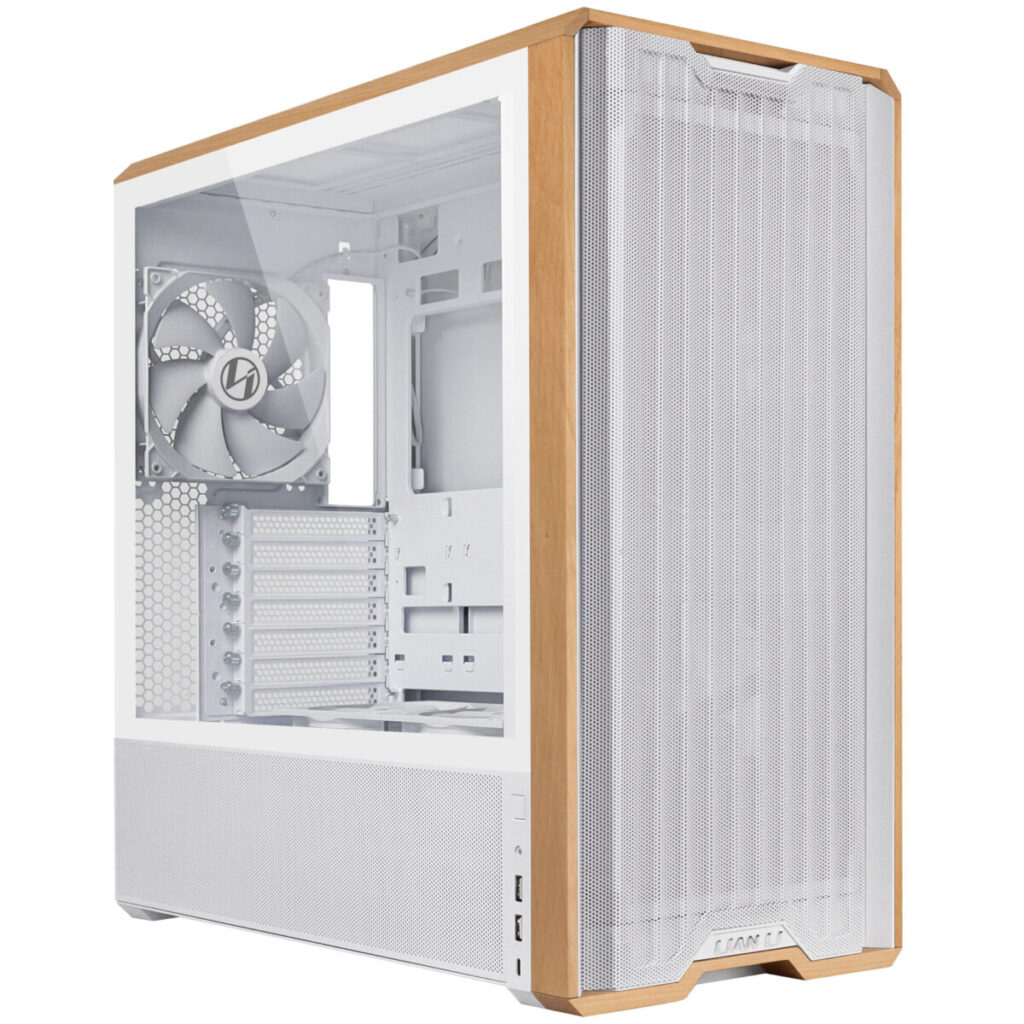 Lian Li LANCOOL 217 White - Wood Accent - ATX PC Case (5 FANS) 2 x 170mm