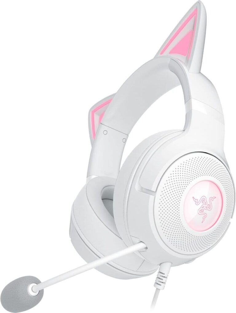 Razer KRAKEN KITTY V2 - White - RGB - USB 7.1 Gaming Headset - Kitty Ears - PC / PS5 / SWITCH