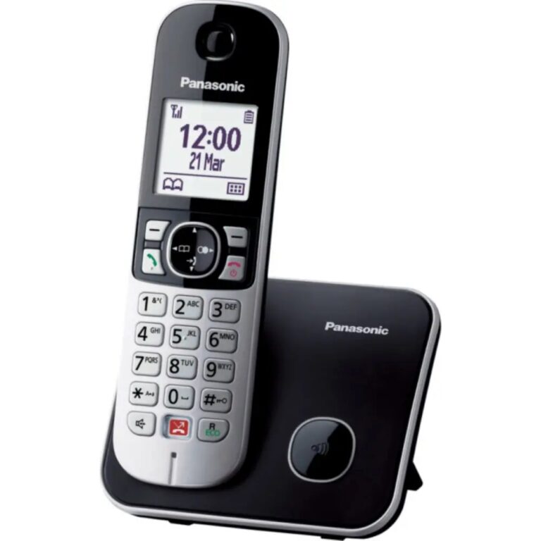 Ασύρματο Ψηφιακό Τηλέφωνο Panasonic KX-TG6851GRB  με Μεγάλη Οθόνη και Ανοιχτή Ακρόαση Μαύρο με Χτυπημένη Συσκευασία