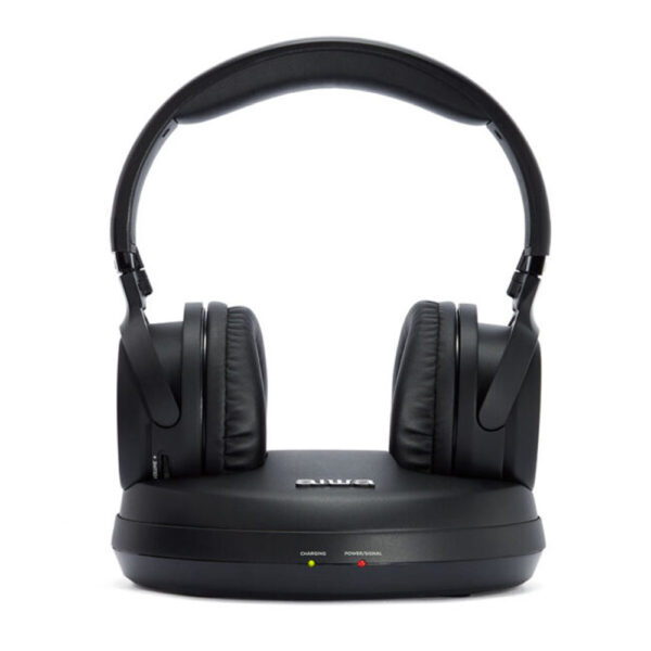 AIWA WIRELESS STEREO TV RF HEADPHONE SYSTEM BLACK