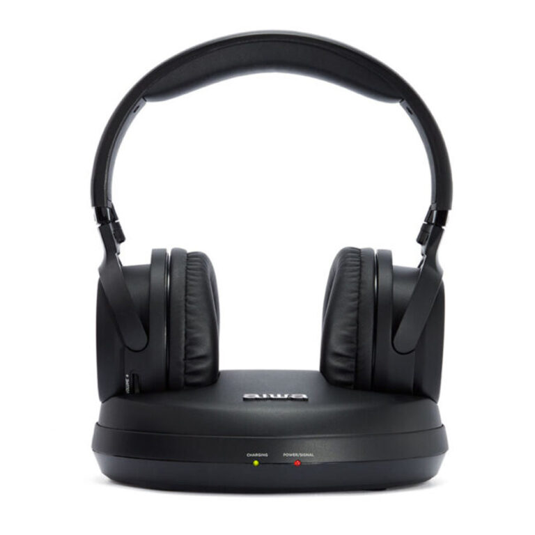 AIWA WIRELESS STEREO TV RF HEADPHONE SYSTEM BLACK