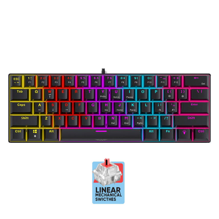 ARMAGGEDDON 61-KEYS WIRED MECH KEYBOARD RED.SW. MKA-1C CORE LINEAR BLACK