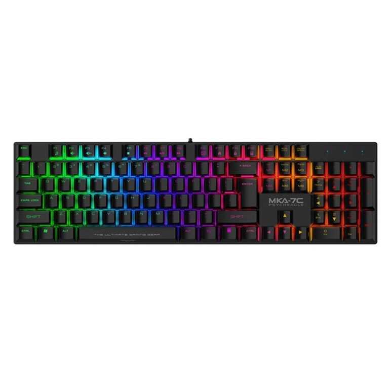 ARMAGGEDDON MECHANICAL HOT-SWAP KEYBOARD 12FX BACKLIGHT BLUE SWITCH MKA-7C 2024 BLACK CLICKY