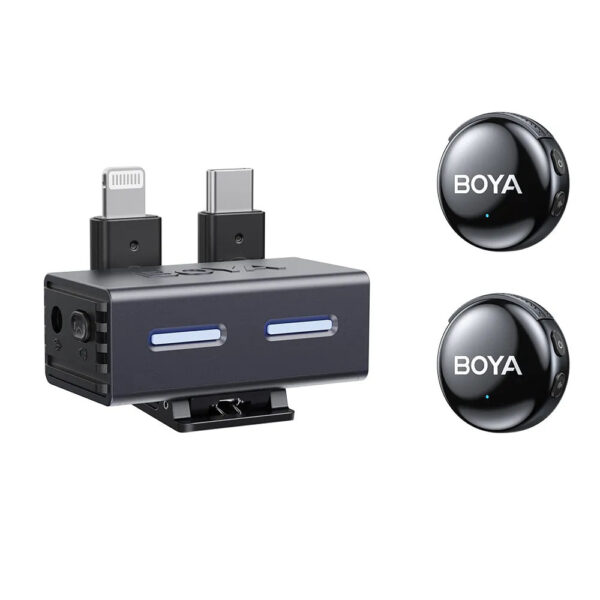 5mm AI-Powered Button Wireless Microphone 2 TX + 1 RX + cha. Case
