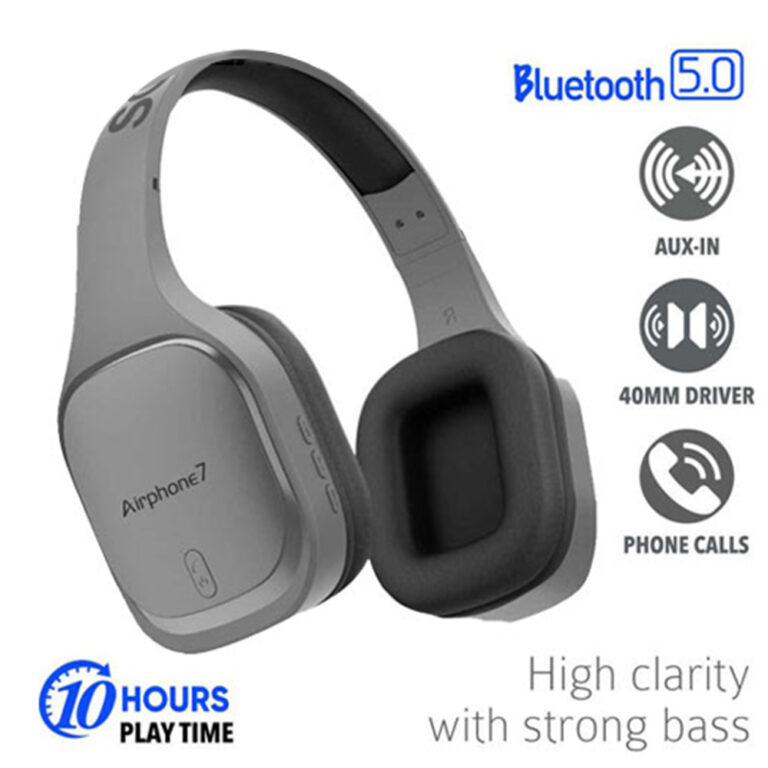 SONIC GEAR BLUETOOTH 5.0 HEADSET AIRPHONE 7 B.GUN METAL