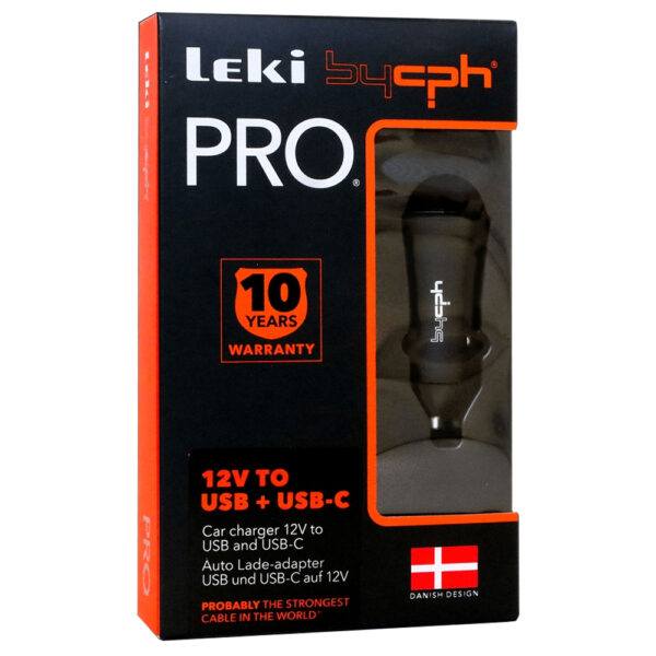 Φορτιστής Αυτοκινήτου Leki Pro με 1xUSB και 1xUSB-C Μαύρος