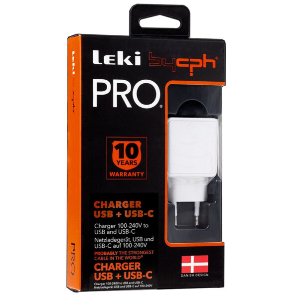 Φορτιστής Ταξιδίου Leki Pro με USB και USB-C 20W Λευκός
