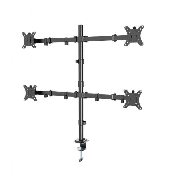 GEMBIRD ADJUSTABLE DESK 4-DISPLAY MOUNTING ARM (RTS) 13'-32' BLACK
