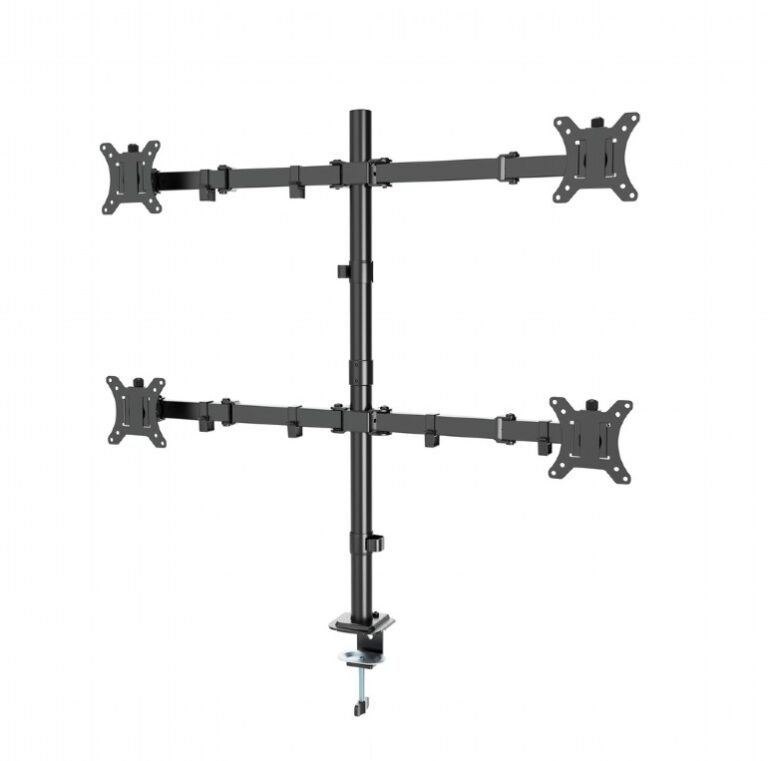 GEMBIRD ADJUSTABLE DESK 4-DISPLAY MOUNTING ARM (RTS) 13'-32' BLACK