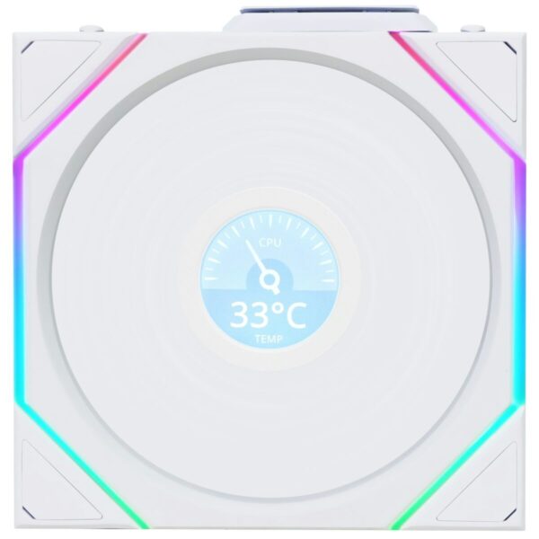Lian Li UNI FAN TL-LCD Wireless 120 White (1pc) Case Fan - No Controller Included