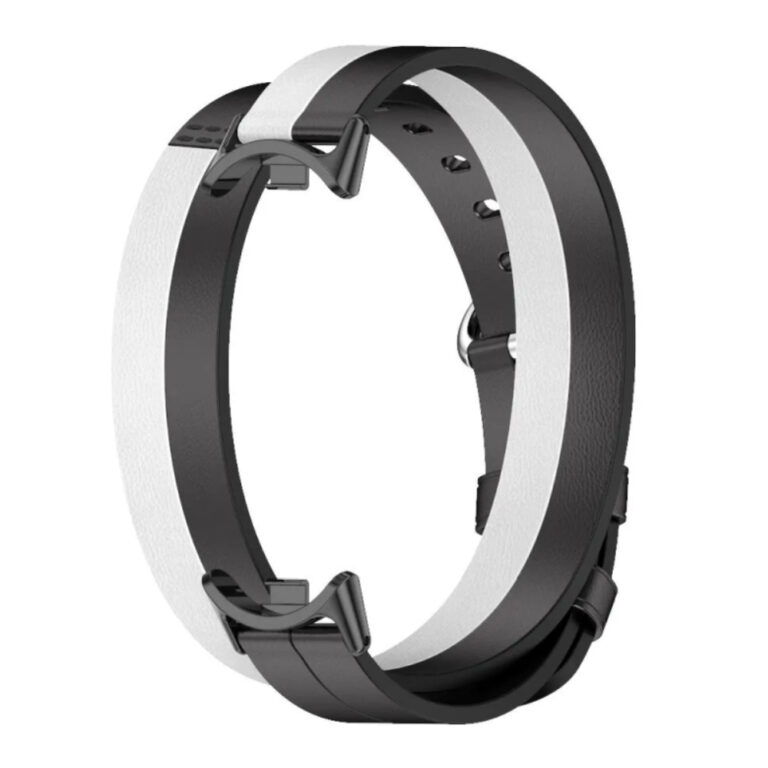 Watchband Xiaomi Δερμάτινο Διπλό Strap για Smart Band 8 / Smart Band 9 Ασπρομαύρο BHR7311GL