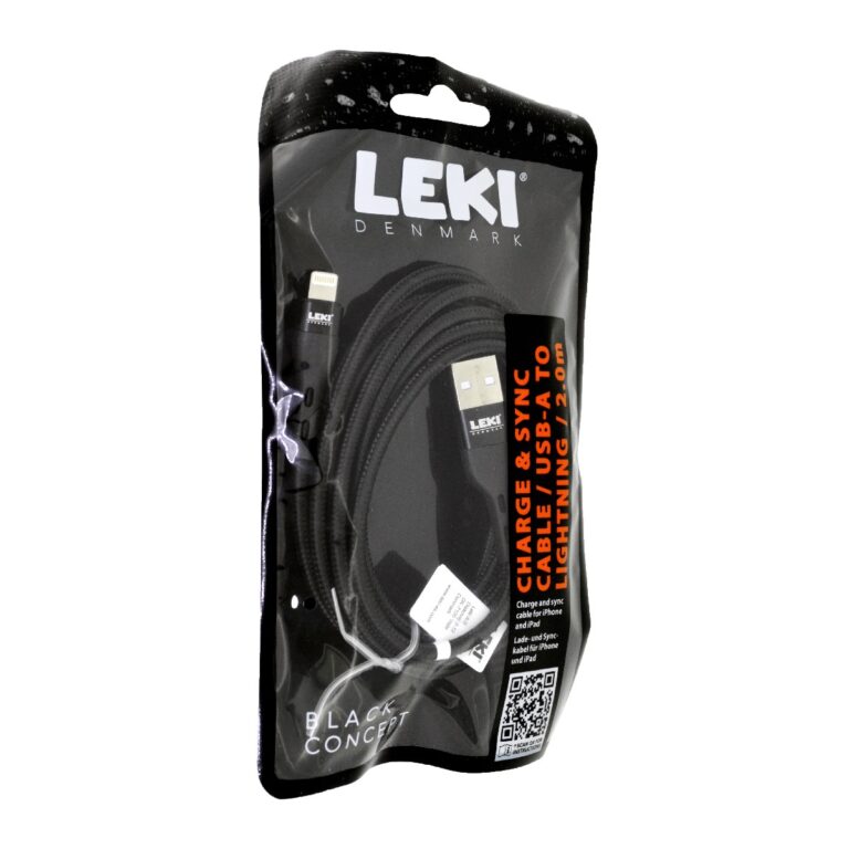 Καλώδιο Σύνδεσης και Φόρτισης Leki Black Concept USB-A σε Lightning Braided Μαύρο 2m