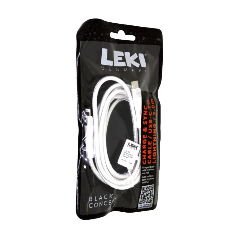 Καλώδιο Σύνδεσης και Φόρτισης Leki Black Concept USB-C σε Lightning Braided Λευκό 2m
