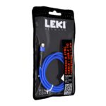 Καλώδιο Σύνδεσης και Φόρτισης Leki Black Concept USB-C σε Lightning Braided Μπλε 1m