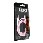 Καλώδιο Σύνδεσης και Φόρτισης Leki Black Concept USB-C σε Lightning Braided Ροζ 1m